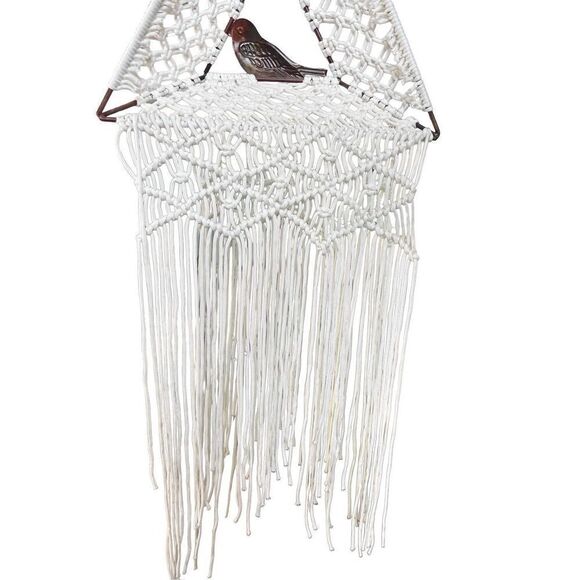 Macramé triangler bird hanging wall decor - Picture 2 of 8